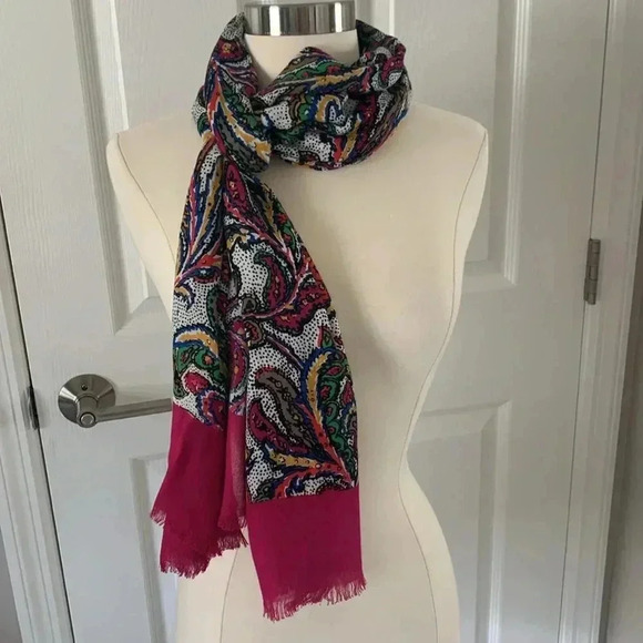 Talbots colorful paisley scarf - Picture 6 of 7